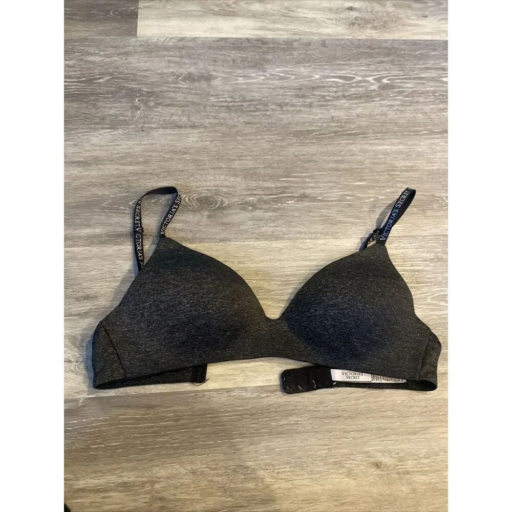 Victoria Secret Wear Everywhere Lightly Lined Bra Heather Black Bra 34C